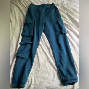 Blue cargo joggers